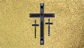 DNSEMP-C-517-BK-SH-GD Empire Corner Black 3 Crosses Shim Gold
